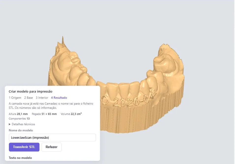 Print model with the case name in relief